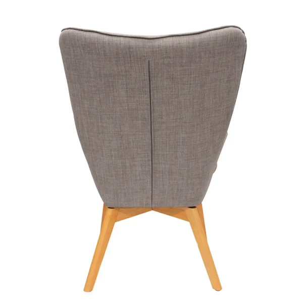 Home Déco Factory Fauteuil De Salon En Bois Et Tissu Gris – Nora 4