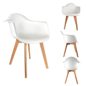 Home Déco Factory Fauteuil Scandinave Blanc 16