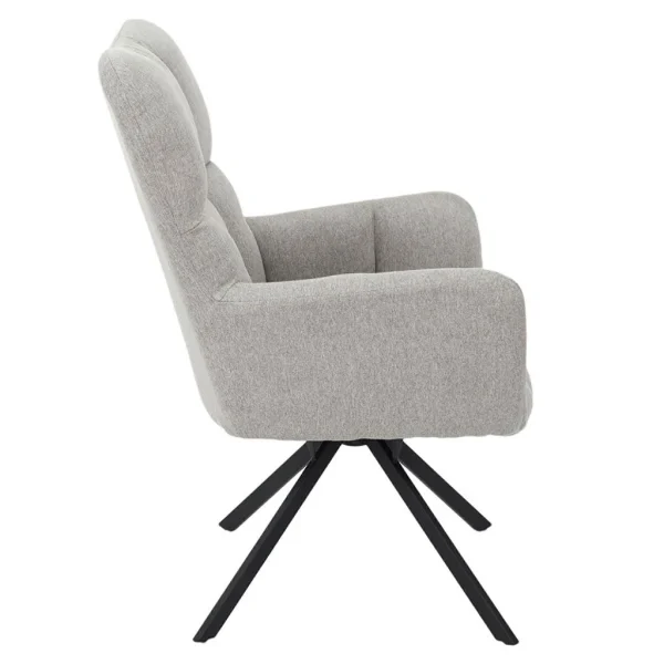 Home Déco Factory Fauteuil De Salon Pivotant En Tissus Gris – Wamy 4