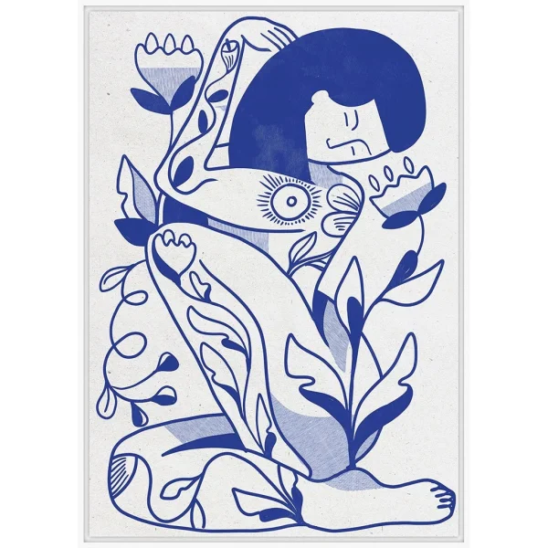 A&A Story Toile Encadree Femme 50x70cm Blanc Et Bleu 1