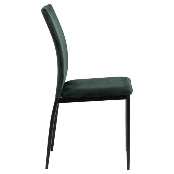 AC Design Chaise Salle à Manger En Tissu Vert Fonce – Demia 1