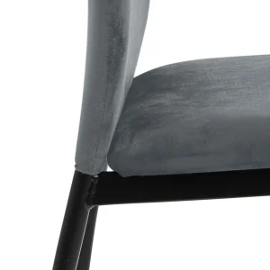 AC Design Chaise Salle à Manger En Velours Gris Foncé – Demia 12