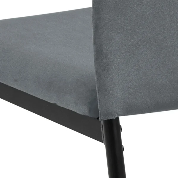 AC Design Chaise Salle à Manger En Velours Gris Foncé – Demia 5