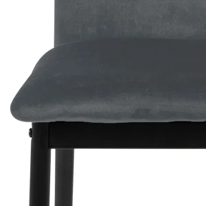 AC Design Chaise Salle à Manger En Velours Gris Foncé – Demia 16