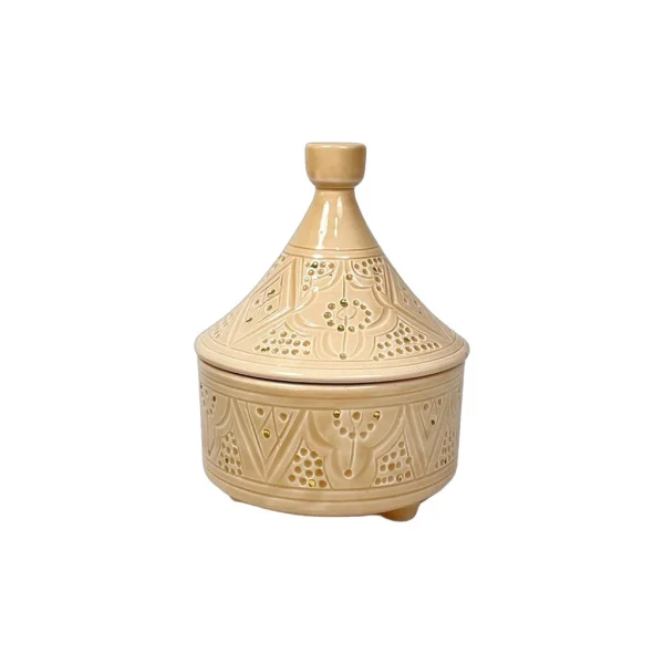 Chabi Chic Boite à Tajine Sable Or D14xh17cm – Empreinte 1