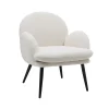 Zago Fauteuil En Tissu Effet Laine Bouclette Blanc – Oria 23