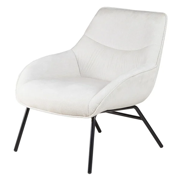 Zago Fauteuil En Velours Côtelé Beige – Martin 3