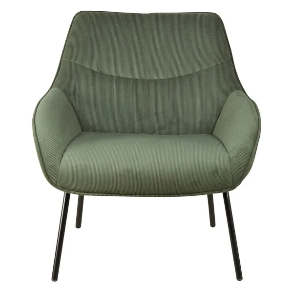 Zago Fauteuil En Velours Côtelé Vert Sapin – Martin 1