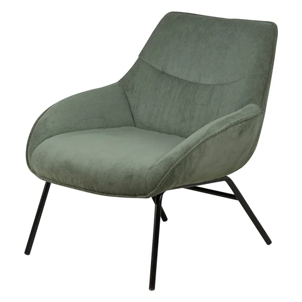 Zago Fauteuil En Velours Côtelé Vert Sapin – Martin 3