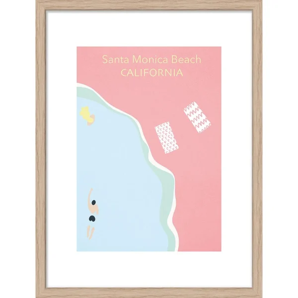 A&A Story Image Encadree Santa Monica Beach – California 30x40cm 1