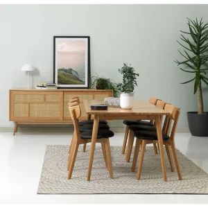 Unique Table à Manger En Placage Chêne Naturel 190x90cm – Barrali 18