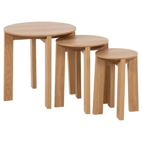 AC Design Table D’appoint Gigognes (lot De 3) En Chêne Naturel – Maxime 1