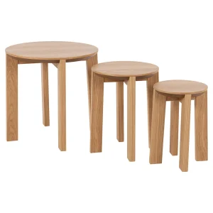 AC Design Table D’appoint Gigognes (lot De 3) En Chêne Naturel – Maxime 10