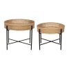 SEMA DESIGN Table Basse Gigogne (lot De 2) En Bambou Naturel Et Fer Noir – Plaka 16