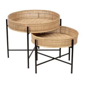 SEMA DESIGN Table Basse Gigogne (lot De 2) En Bambou Naturel Et Fer Noir – Plaka 9