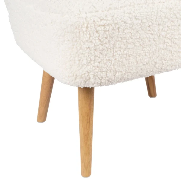 SEMA DESIGN Fauteuil Bouclette Blanc Crème – Elément 4