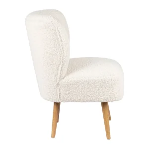 SEMA DESIGN Fauteuil Bouclette Blanc Crème – Elément 16