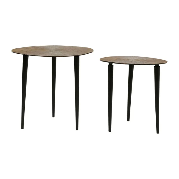 SEMA DESIGN Table Basse Gigogne (lot De 2) En Fer Mordoré Texturé – Solor 1