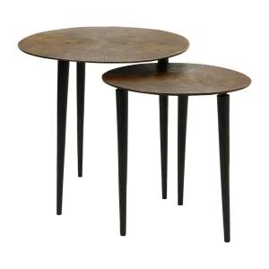 SEMA DESIGN Table Basse Gigogne (lot De 2) En Fer Mordoré Texturé – Solor 8