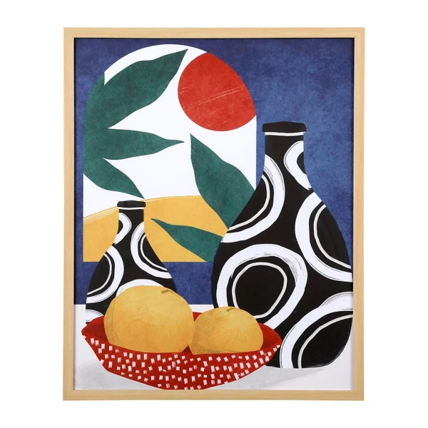 SEMA DESIGN Cadre Deco Encadré Coupe Fruit Multicolore 42x52cm 1