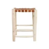 SEMA DESIGN Tabouret En Cuir Brun Et Bois D’eucalyptus – Cuir 10