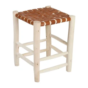 SEMA DESIGN Tabouret En Cuir Brun Et Bois D’eucalyptus – Cuir 12