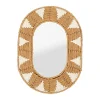 SEMA DESIGN Miroir Ovale En Corde Et Coton Naturel Et Blanc 31x42cm – Terre Brulée 11