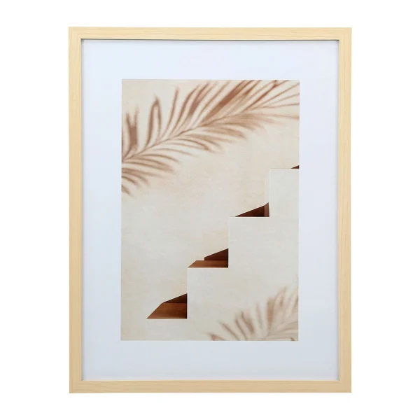 SEMA DESIGN Cadre Déco Escalier Beige Et Naturel 32x42cm – Sweet Leaves 1