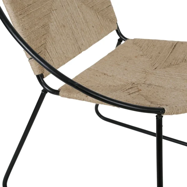 SEMA DESIGN Fauteuil Rond En Jute Naturel Et Fer Noir – Madeira 5