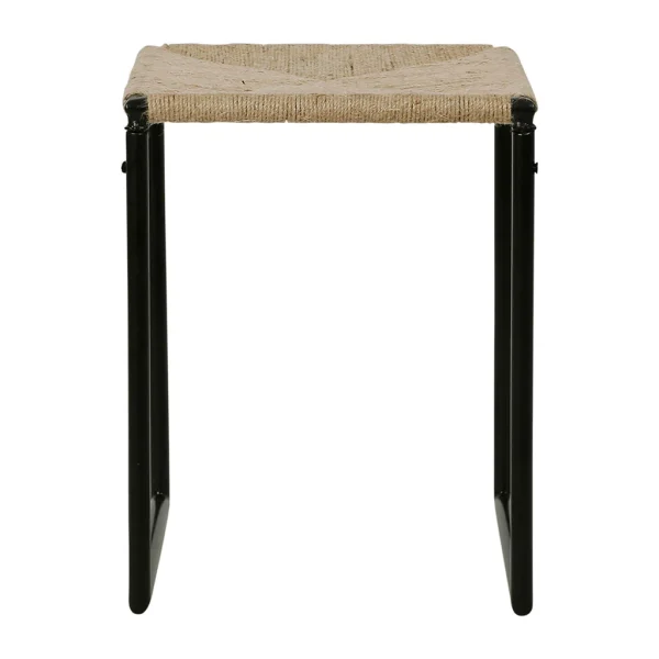 SEMA DESIGN Tabouret En Jute Naturel Et Fer Noir – Madeira 1