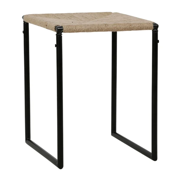 SEMA DESIGN Tabouret En Jute Naturel Et Fer Noir – Madeira 3