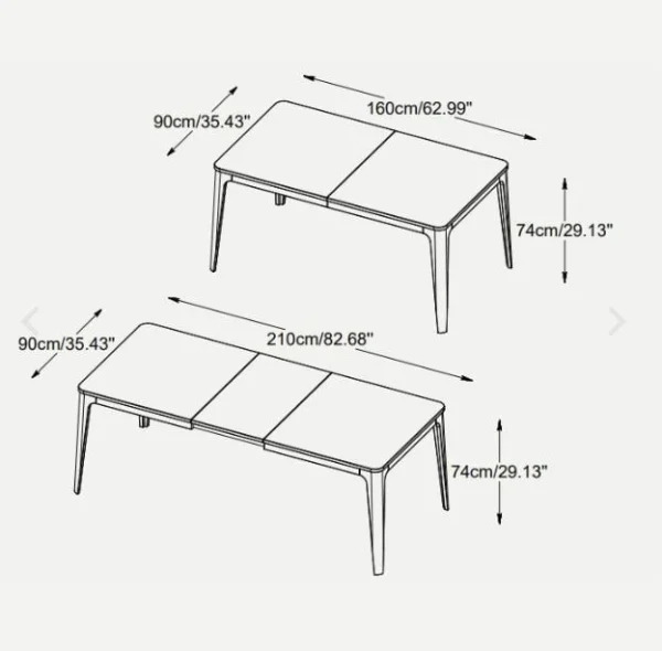 Unique Table à Manger Placage Chêne Naturel 160x90cm – Amalfi 6