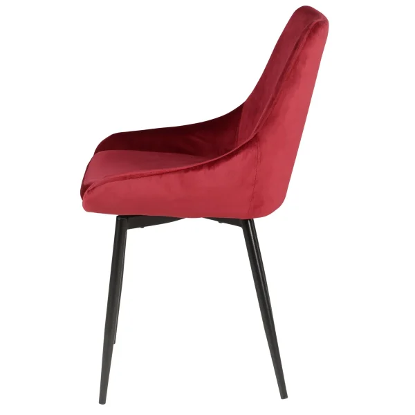 Zago Chaise Salle à Manger En Velours Rouge – Ben 3