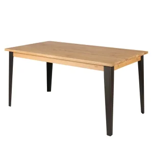 Zago Table à Manger En Chêne Massif Et Pieds Acier 160x90cm- Manny 11