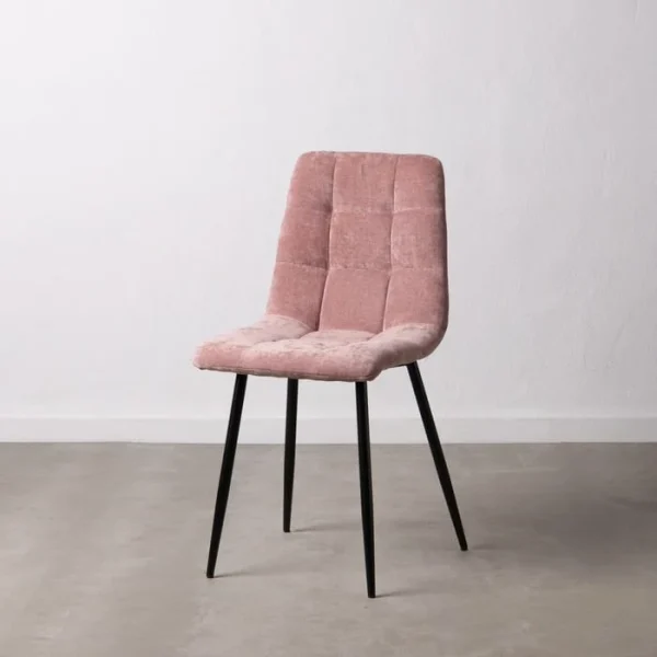 Ixia Chaise Salle à Manger En Tissu Rose – Mony 3