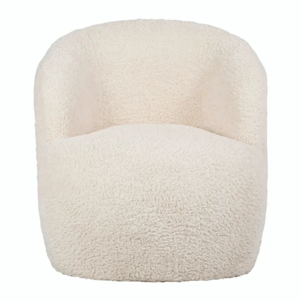 SEMA DESIGN Fauteuil Club Tissu Bouclette Crème – Cosine 3