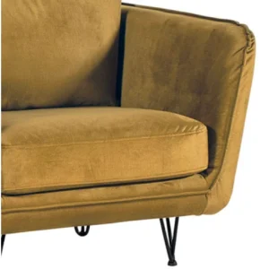 Casita Fauteuil Club Tissu Ocre – Harry 12