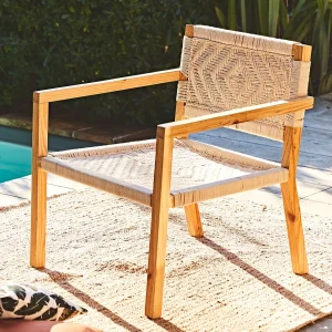 SEMA DESIGN Fauteuil Macrame Naturel En Pin Et Coton Tressé 11