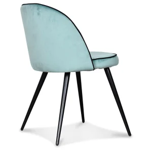 Opjet Chaise Salle à Manger Gansé En Velours Bleu Artic – Ingrid 10